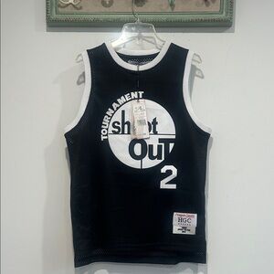 Tupac Black Sleeveless mesh basketball jersey large kids new w tags Shirt